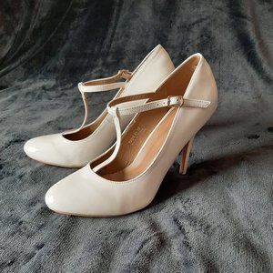 Riverberry White T-Strap High Heels